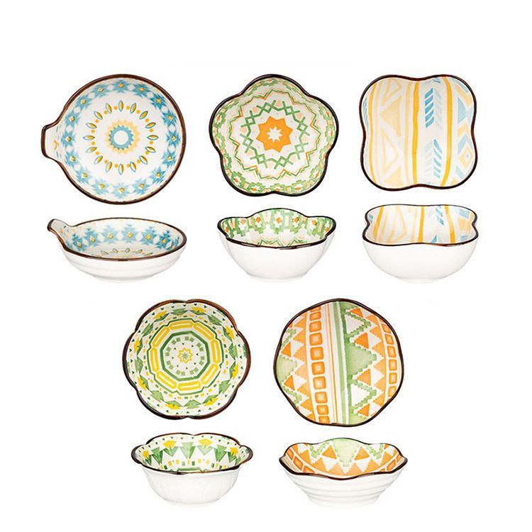 摩登主妇 陶瓷日式味碟蘸料碟5个装