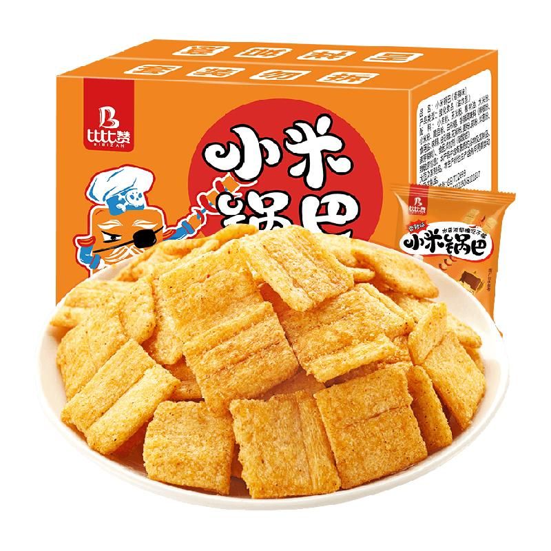 天猫 比比赞香辣薯片小米锅巴400g怀旧散装网红小零食食品膨化小吃休闲 香辣味；1件 .