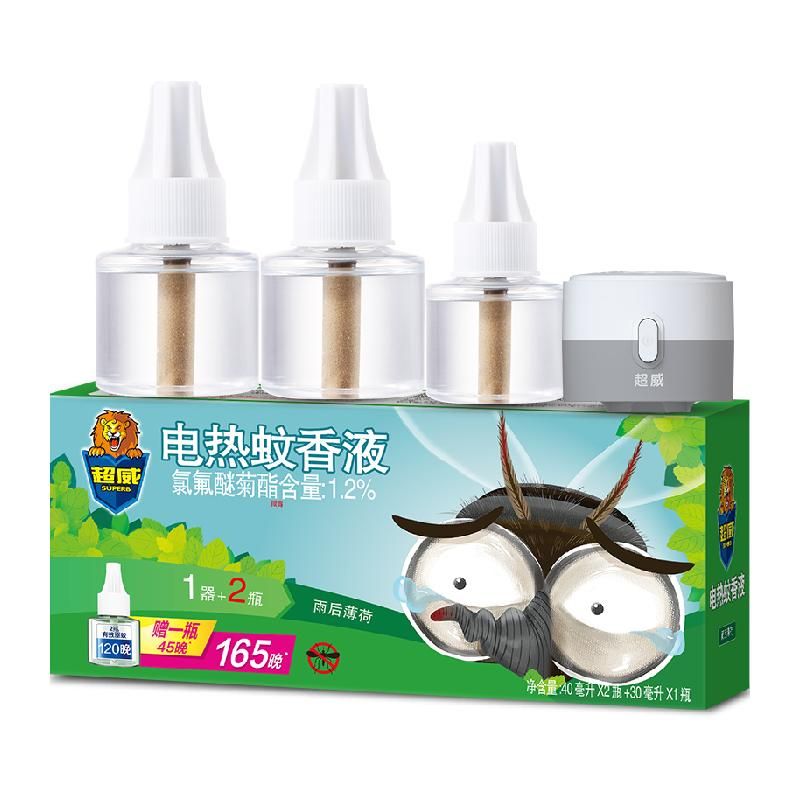 天猫 超威电蚊香液雨后薄荷驱蚊3瓶1器165晚电蚊液防蚊家用婴儿蚊香液 雨后薄荷；1件 .