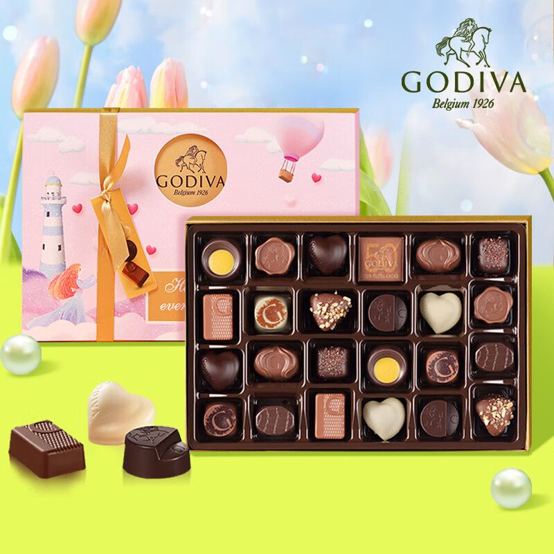 京东直供 歌帝梵（GODIVA）比利时进口巧克力礼盒25枚258g零食甜品生日礼物送老婆女友男朋友