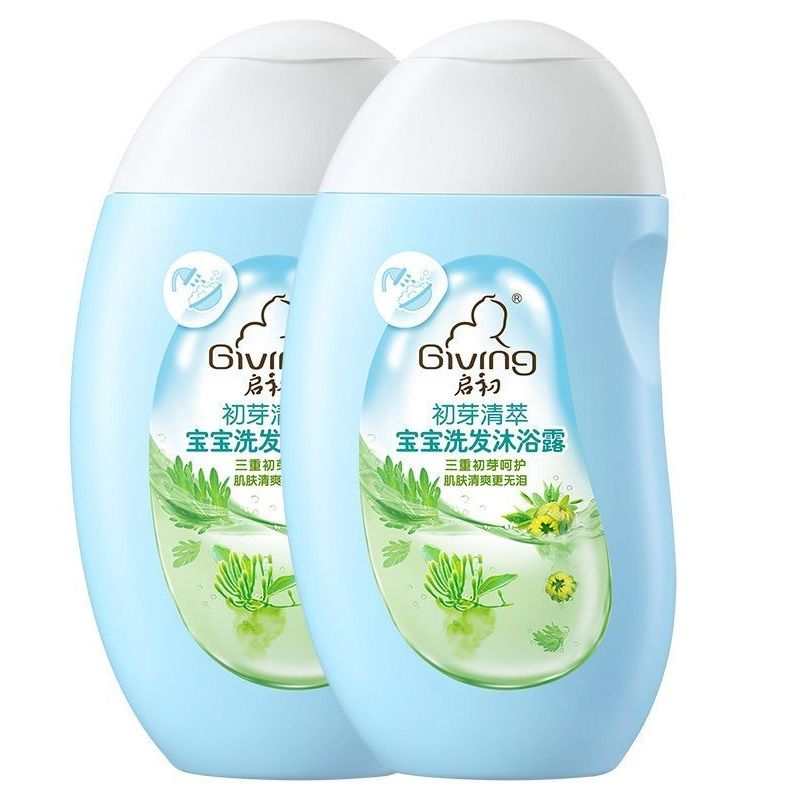 启初 初芽清萃宝宝洗发沐浴2合一320ml*2瓶 【赠特护霜8g*2】
