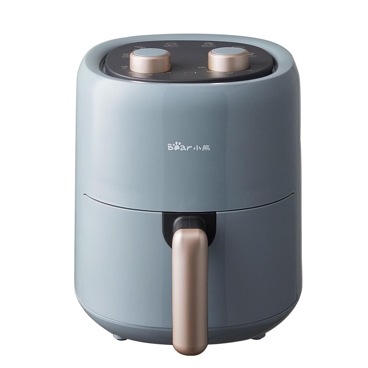 天猫 Bear\小熊 QZG-E12W5空气炸锅3L双旋钮控温1200W蒸汽嫩烤分体易洁 蓝色 .