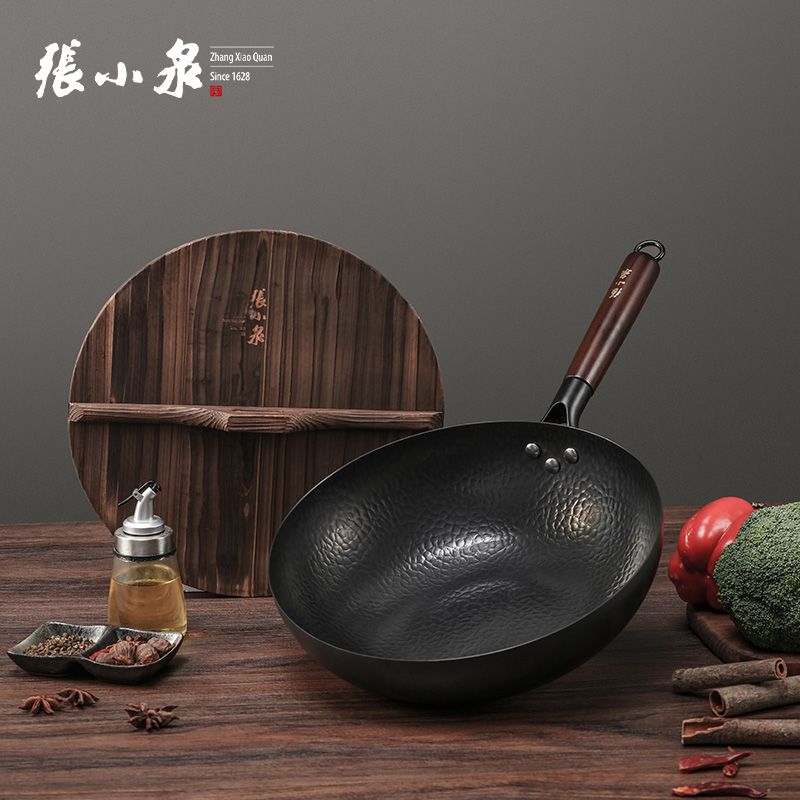 张小泉  匠艺老铁锅32CM（圆形木锅盖）C30240100