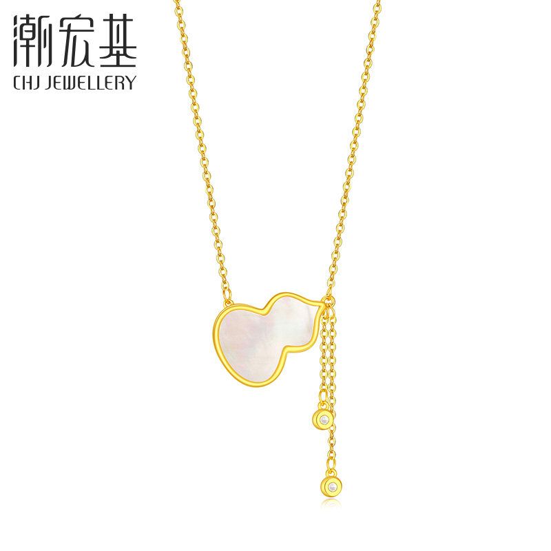 潮宏基 葫芦 s925银贝壳项链    10069813