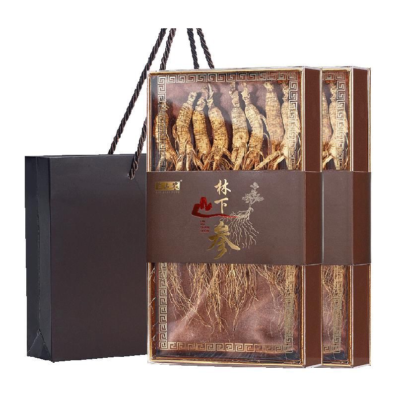 天猫 半山农山参长白山送长辈礼盒50g*2中药材东北生晒非野山参泡酒用 100g .