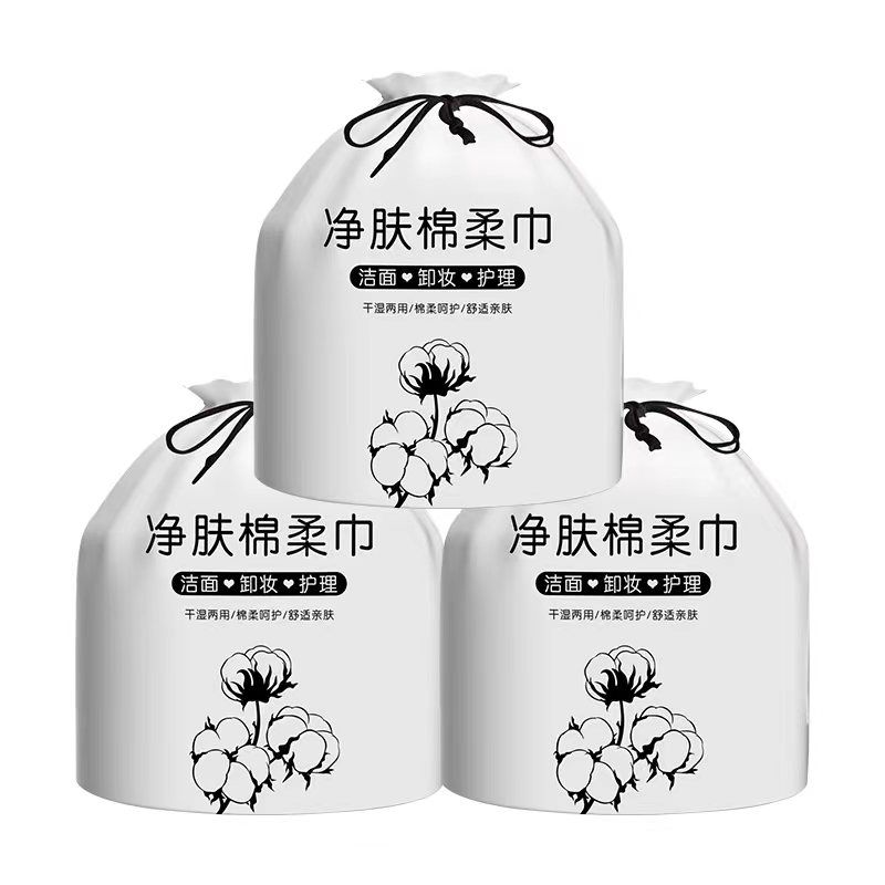 猫族 3卷加大加厚洗脸巾 干湿两用洁面巾吸水棉柔巾