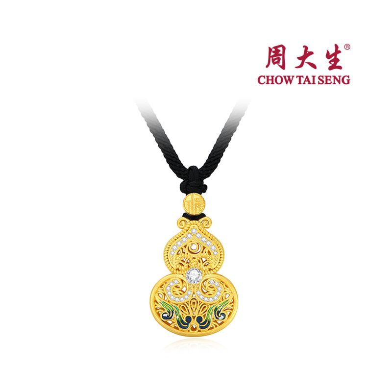 周大生 如意葫芦 S925纯银项链手工编绳设计颈链高级银饰项链